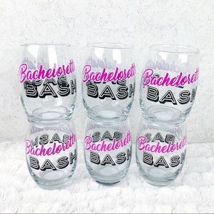 Cristar 6 Bachelorette Bash stemless wine glasses party wedding